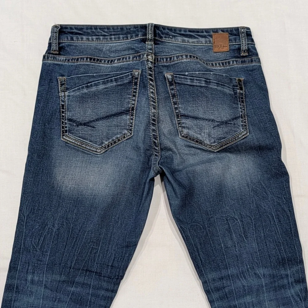 BKE Payton Ankle Skinny Jeans Womens Mid Rise Medium Wash Distressed Denim 27